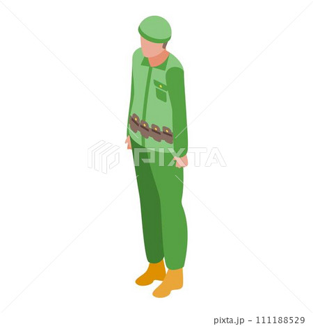 Military army uniform icon. Isometric of military army uniform vector icon for web design isolated on white background Military army uniform icon. Isometric of military army uniform vector icon for web design isolated on white background 111188529