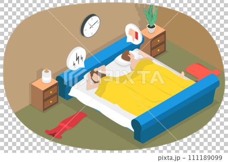 3D Isometric Flat  Conceptual Illustration of Sexual Dysfunction 111189099