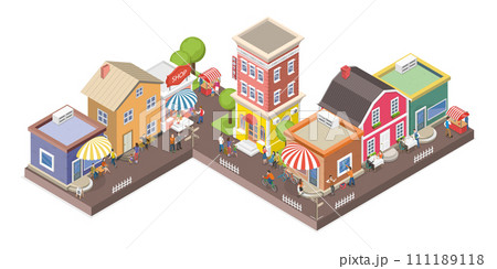 3D Isometric Flat Conceptual Illustration of Urban Life 3D Isometric Flat Conceptual Illustration of Urban Life 111189118