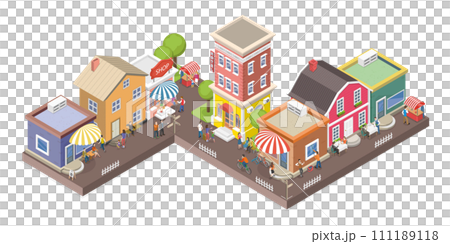 3D Isometric Flat Conceptual Illustration of Urban Life 3D Isometric Flat Conceptual Illustration of Urban Life 111189118