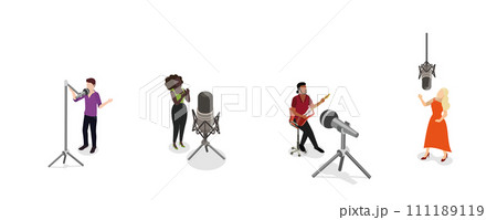 3D Isometric Flat  Set of Talented Singers 111189119