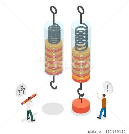 3D Isometric Flat  Conceptual Illustration of Dynamometer 111189152