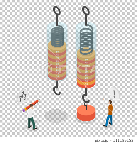 3D Isometric Flat  Conceptual Illustration of Dynamometer 111189152