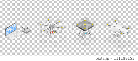 3D Isometric Flat Set of Military Drones 3D Isometric Flat Set of Military Drones 111189153