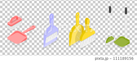3D Isometric Flat  Set of Household Tools 111189156