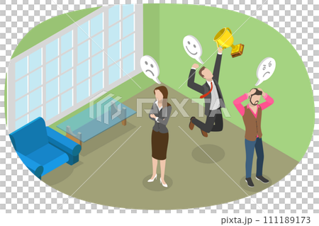 3D Isometric Flat Conceptual Illustration of Jealousy 3D Isometric Flat Conceptual Illustration of Jealousy 111189173