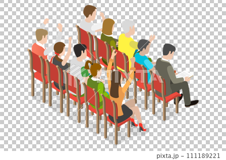 3D Isometric Flat Conceptual Illustration of Conference 3D Isometric Flat Conceptual Illustration of Conference 111189221