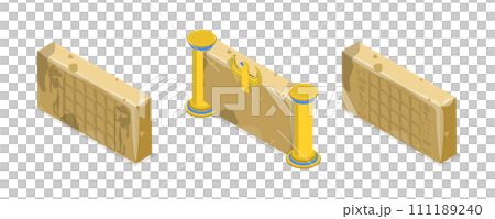 3D Isometric Flat Set of Egypt Ancient Walls 3D Isometric Flat Set of Egypt Ancient Walls 111189240