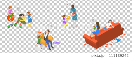 3D Isometric Flat Conceptual Illustration of ADHD Problem 3D Isometric Flat Conceptual Illustration of ADHD Problem 111189242