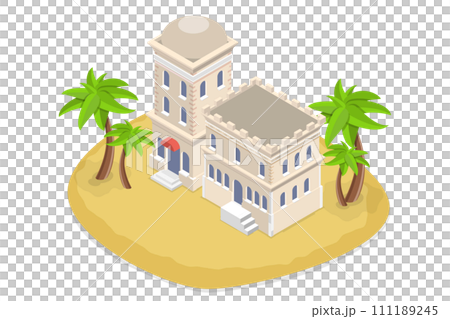 3D Isometric Flat Conceptual Illustration of Ancient Arab City 3D Isometric Flat Conceptual Illustration of Ancient Arab City 111189245