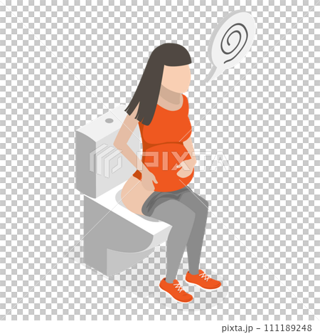 3D Isometric Flat Conceptual Illustration of Diarrhea During Pregnancy 3D Isometric Flat Conceptual Illustration of Diarrhea During Pregnancy 111189248