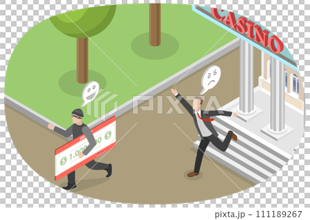 3D Isometric Flat  Conceptual Illustration of Robbery 3D Isometric Flat  Conceptual Illustration of Robbery 111189267