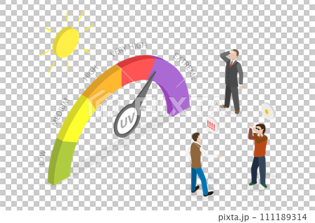 3D Isometric Flat  Conceptual Illustration of UV Index 111189314
