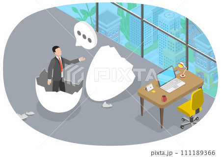 3D Isometric Flat  Conceptual Illustration of Newbie 111189366