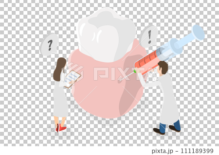 3D Isometric Flat  Conceptual Illustration of Anaesthesia 111189399