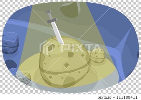 3D Isometric Flat Conceptual Illustration of Excalibur Sword 3D Isometric Flat Conceptual Illustration of Excalibur Sword 111189411