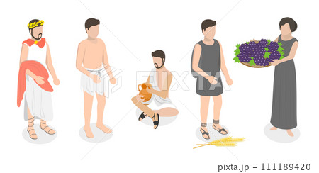 3D Isometric Flat Set of Ancient Roman Characters 3D Isometric Flat Set of Ancient Roman Characters 111189420