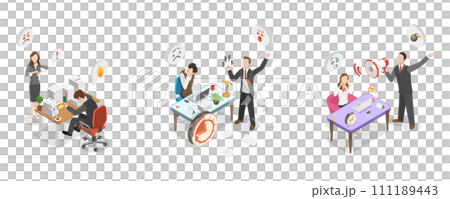 3D Isometric Flat Conceptual Illustration of Bullying Boss 3D Isometric Flat Conceptual Illustration of Bullying Boss 111189443
