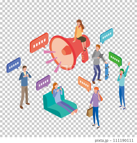 自分の考えを発信する若者 111190111