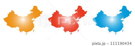中国と台湾の地図のセット、アイコン、シンボルマーク 中国と台湾の地図のセット、アイコン、シンボルマーク 111190434
