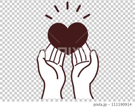 Hands with open arms and a heart 1-1 Simple Hands with open arms and a heart 1-1 Simple 111190914