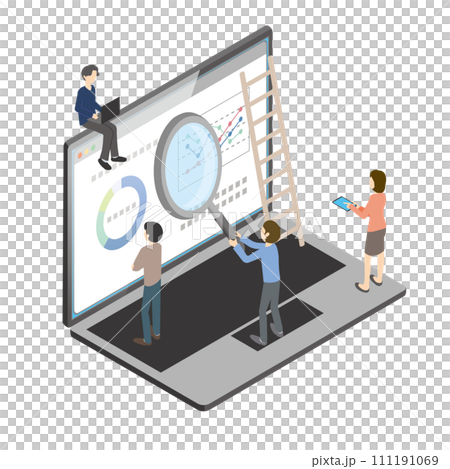 WEB構築をしている人たちのイラスト WEB構築をしている人たちのイラスト 111191069