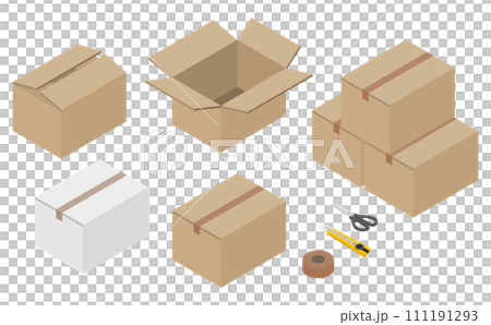 等距插圖:紙板 等距插圖:紙板 111191293