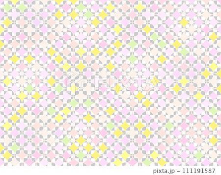 Cloisonné pattern background with pop and cute pastel colors and flower parts are colorless 111191587