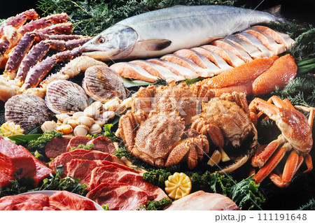 海鮮　肉　食材盛り合わせ 111191648