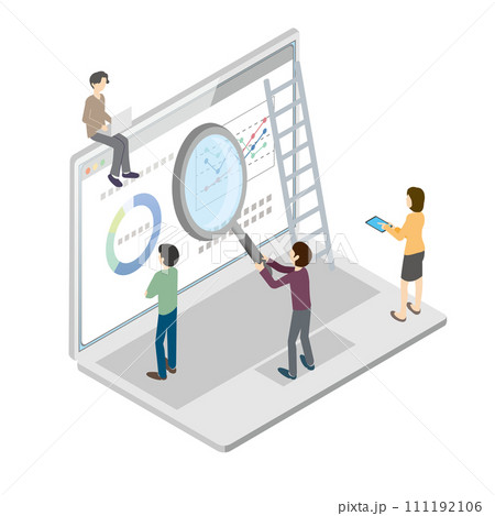 WEB構築をしている人たちのイラスト 111192106