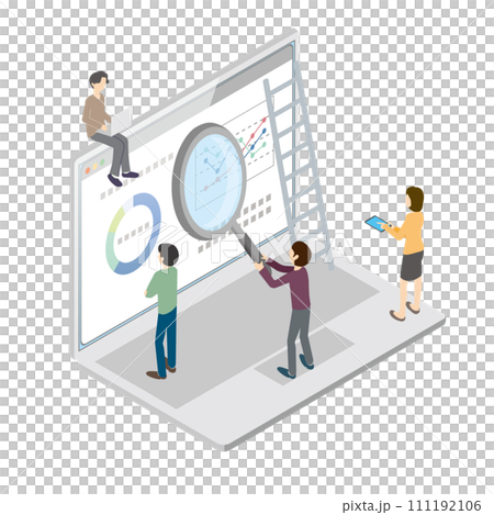 WEB構築をしている人たちのイラスト 111192106