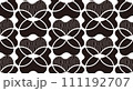 ハートと花をモチーフにしたブラックなボタニカルパターンのイラスト 111192707