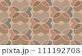 ハートと花をモチーフにしたシックなボタニカルパターンのイラスト 111192708