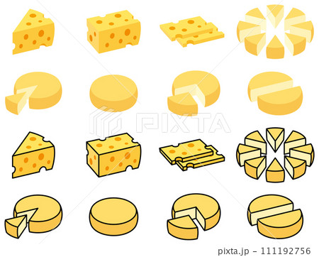 シンプルなチーズのベクターイラストセット 111192756