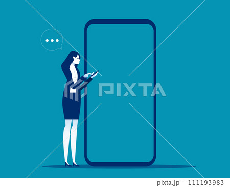 Business person using phone. Business vector illustration concept 111193983