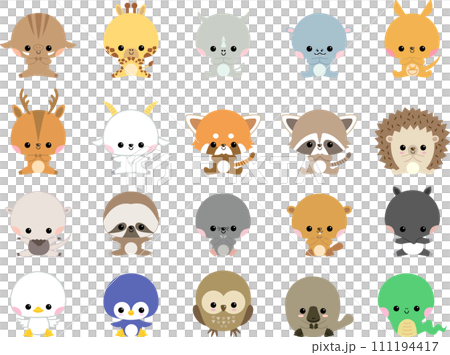 適合幼兒的可愛動物插圖集 111194417