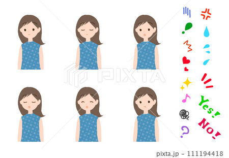 記号付き　女の子のイラスト4 111194418