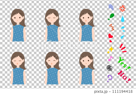 Illustration of a girl with symbols 4 111194418