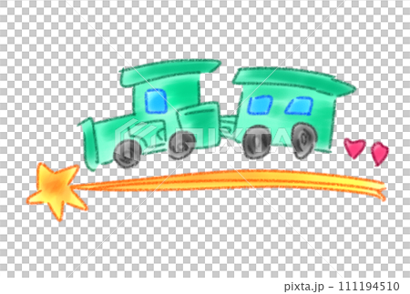 流れ星のレールを走る列車 111194510