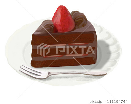 ショートケーキ(チョコ)皿付き ショートケーキ(チョコ)皿付き 111194744