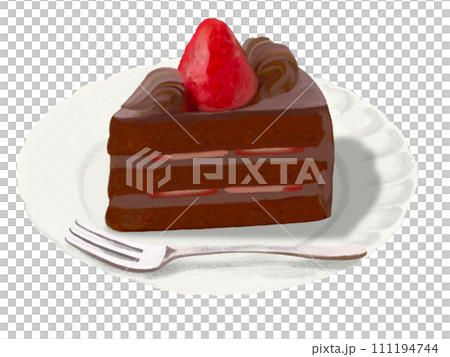 ショートケーキ(チョコ)皿付き ショートケーキ(チョコ)皿付き 111194744