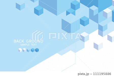 青いキューブの幾何学模様の背景 青いキューブの幾何学模様の背景 111195886
