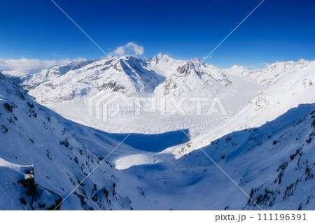 Aletsch glacier at the winter time. Switzerland. Winter mountain landscape. 111196391