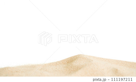 Sand Beach Pile of Sea Texture White Desert Nature of Ocean Isolated Object Beige Dune Heap Sandy Summer Tropical Background Dry Texture at Coast View Ground Side. Sand Beach Pile of Sea Texture White Desert Nature of Ocean Isolated Object Beige Dune Heap Sandy Summer Tropical Background Dry Texture at Coast View Ground Side. 111197211