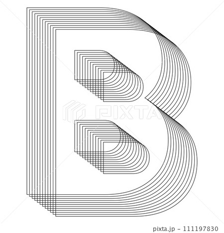 B Letter. 3D Geometric letter. Streetwear stile.  111197830