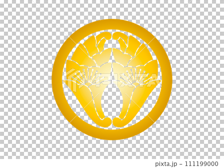 丸に抱花杏葉ゴールド 丸に抱花杏葉ゴールド 111199000