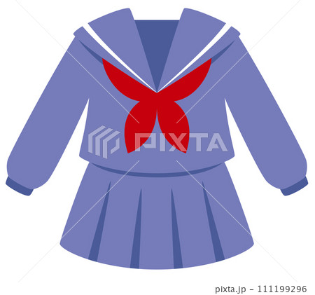 シンプルなセーラー服のアイコン（冬服長袖）／uniform 111199296