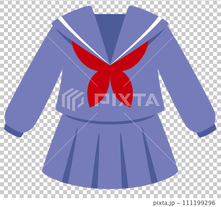 シンプルなセーラー服のアイコン（冬服長袖）／uniform 111199296