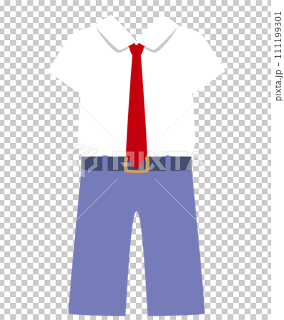 シンプルな男子学生服のアイコン（夏服ベルトあり）／uniform 111199301