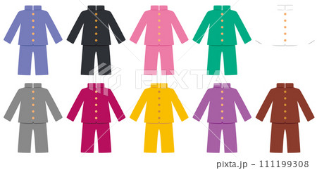 カラフルでシンプルな学ランのアイコンセット（冬服）／uniform 111199308